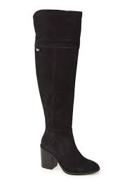 Die oberschenkelhohen stiefel aus weichem wildleder sind besonders beliebt und liegen auch diese saison wieder im trend. Tommy Hilfiger Overknee Stiefel Aus Wildleder Mit Blockabsatz De Bijenkorf