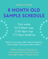 You'll want to SAVE this one! Here's the 8 MONTH breakdown: ⭐️ Wake windows:  3ish hours - last one might be slightly longer. ⭐️ # of naps: typically 2  (some babies stay