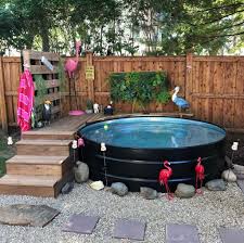 This small backyard pool is super pretty to look at because of the blue tiles and sparkling, clean water. The Top 41 Small Pool Ideas