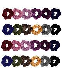 Scrunchies Durable Accessories Different 24 Pieces Velvet Hair Ties Cs189qghh84 Floral Scrunchie Velvet Hair Oblong Face Shape