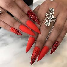Acrylic nails in dark red will suit any occasion. 43 Best Red Acrylic Nail Designs Of 2020 Stayglam