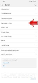 تغيير اللغة Huawei P20 عرض المزيد Hardreset Info