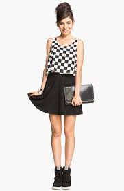 Black And White Checkered Skirt Outfit Lily White Skater Skirt Juniors Nordstrom White Skater Skirt Skirt Inspiration Fashion