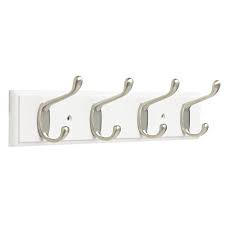 Franklin Brass Pure White And Satin Nickel Garment Hook Lowes Com In 2021 Franklin Brass Wall Mounted Coat Rack Rustic Coat Hooks