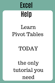 Learn Pivot Tables Pivot Table Microsoft Excel Tutorial Excel Tutorials
