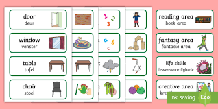 Classroom Word Cards English Afrikaans Teacher Made