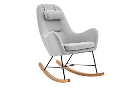 Grepatio upholstered wood rocking chair, comfy nursery rocker with soft padded seat, lounge armchair for living room, bedroom. Matt Blatt Kenneth Dahl Dixie Rocking Chair Light Grey Matt Blatt