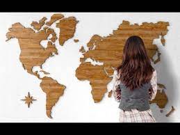 Mapa mundo parede madeira : Viagema Mapa Mundi Decorativo Mdf Madeira Clara 150 Pins Adesivos Metalicos Youtube