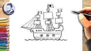 Comment dessiner un bateau pirate facile à dessiner | dessin de bateau de  pirate facile à faire - YouTube