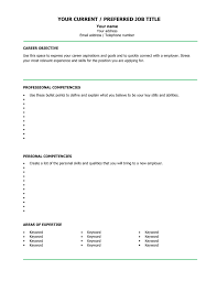 Name of position, focusing on. Blank Cv Template Example In Word And Pdf Formats Popular Resume