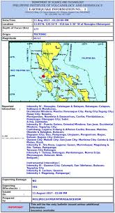 We did not find results for: M6 3 Earthquake Hits Luzon Philippines At Intermediate Depth