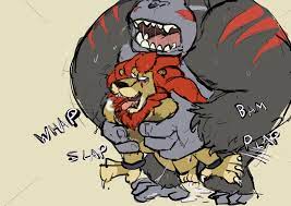 anal anal sex anthro baddogstash balls bara barazoku furry gay  gorilla gorimondo (kirby) kirby (series) kirby and the forgotten land  leongar lion male male only muscles muscular nintendo penis