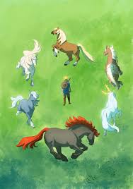 Legend Of Zelda Breath Of The Wild Art Link The Horses Rodeo Ring Botw Madaoba Legend Of Zelda Breath Legend Of Zelda Legend Of Zelda Memes