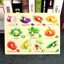 Pronuntia in engleza este deseori cea mai grea parte a procesului de invatare. Puzzle Incastru Legume In Engleza Cu Butoni Din Lemn Ray Toys