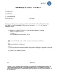 326 din codul penal privindfalsulndeclaraii,declarpeproprierspundere: Document Declaratia Pe Proprie Raspundere Care Intra In Vigoare Din 9 Noiembrie Cine O Completeaza Si Ce Trebuie Sa Contina Mobile