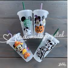 Starbucks Halloween Collectiondisney Inspired Cups Someglow Etsy Starbucks Halloween Disney Cups Halloween Cups
