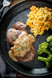 For the horseradish sauce, combine mayonnaise, horseradish, and milk until desired consistency is reached. Beef Tenderloin Steaks With Herb Pan Sauce Saving Room For Dessert