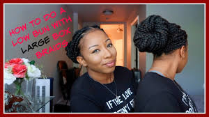 There are many ways to create a bun. How To Do A Low Bun With Jumbo Box Braids Nyreeflo Youtube