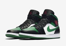 Jordan 1 Mid Black Green White The Air Jordan 1 Mid Pine Green Are Available Now For Purchase With Free Shipping In 2020 Air Jordans Retro Air Jordans Jordan 1 Mid
