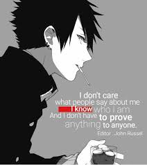 I Don T Care Anime Quotes Inspirational Anime Quotes Karma Quotes