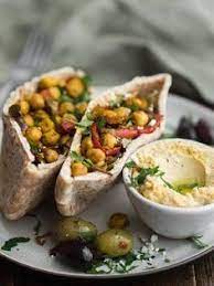Chickpea Shawarma Stuffed Pita With Hummus Naturally Ella Recipe High Protein Vegan Recipes Recipes Cooking Recipes