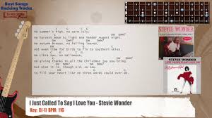 Stevie Wonder I Just Called To Say I Love You Letra Español I Just Called To Say I Love You Stevie Wonder Bass Backing Track With Chords And Lyrics