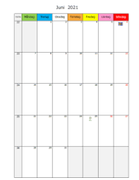 Kalender juni 2021 skriva ut. Manadskalender Juni 2021