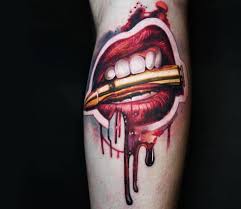 Realism Bite The Bullet Tattoo Pin On Tattoos