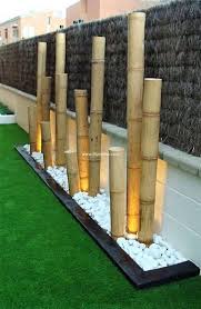 Garden Decor Art With Bamboo Bamboo Backyard Lighting Backyard Bamboo Garden