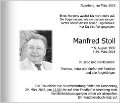 Traueranzeigen von Manfred Stoll