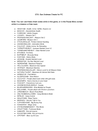 Download game pc gta v repack 27.7 gb link 100% lanjay.gta 5 adalah game action, adventure populer yang dikembangkan oleh rockstar no. Gta San Andreas Cheat Codes Pc Pdf Download