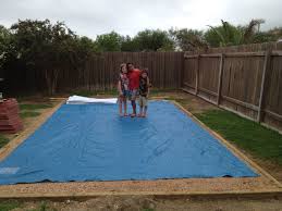 Tarp Out Getting Ready To Put Gorilla Pad Down Pool Installation Intex Pool Pool