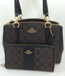 Black And Brown Coach Purse New Authentic Coach F58290 Mini Christie Carryall Satchel Handbag Purse Bag Pvc Brown Black Wallet Set Bags Black Wallet Satchel Handbags