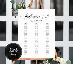 Editable Pdf Seating Chart Find Your Seat Calligraphic