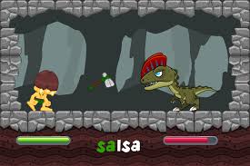 Typing Game Type Letters To Throw Hatchets At Oncoming Dinosaurs Practice Home Row Top Row Bottom Ro Typing Games Educational Games For Kids Games For Kids