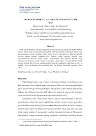 Hasil studi ini menyatakan bahwa operasi plastik. Pdf Operasi Plastik Dalam Perspektif Hukum Islam