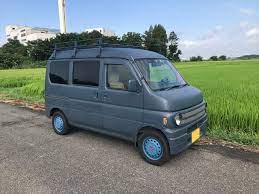 ホンダ アクティをレインブーツネイビーで刷毛塗り全塗装 車 塗装 diy 車 刷毛