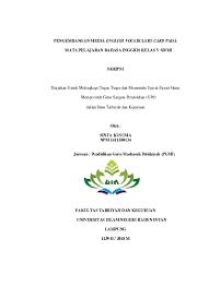 Aku akan menceritakan hal itu secara singkat. Pengembangan Media English Vocabulary Card Pada Mata Pelajaran Bahasa Inggris Kelas V Sd Mi Raden Intan Repository