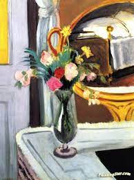 Nowadays, decorative flower holders are utilized to hold. Vase Of Flowers On The Dressing Table The Bed Reflected In The Mirror Artwork By Henri Matisse Oil Painting Art Prints On Canvas For Sale Paintingstar Com Art Online Store