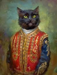 Want to discover art related to pet? Art Prints Art Royal Cat Kitten Lace Neck Cuff Bell Collar Painting Pet Art Real Canvas Print Art Prints Zsco Iq