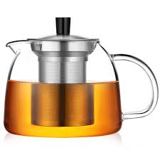 Ecooe Teekanne 1000ml Dickes Glas Teebereiter Mit Abnehmbare Edelstahl Sieb Glaskanne 1l Tee Teetassen Teetrinken Bio Teebereiter Teekanne Glas Teekanne