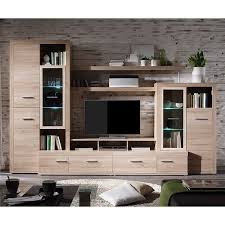 Wohnwand Spencer 5 Teilig Inklusive Beleuchtung Eiche Sonoma Dekor Living Room Tv Unit Designs Tv Wall Design Wall Tv Unit Design
