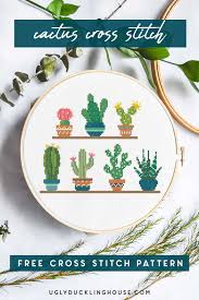 This free valentine cross stitch pattern and matching floss thread holders are a handy cute addition to your stash. Cactus Free Cross Stitch Pattern Ugly Duckling House