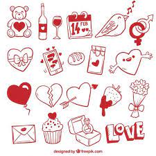 Valentine's day 2017 (day 1). Download Romantic Valentines Day Elements In Doodle Style For Free Valentine Doodle Valentines Day Doodles Valentines Day Drawing
