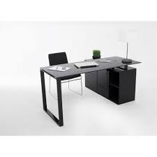 Caisson de bureau à roulettes avec 3 tiroirs et classeur suspendu armoire de bureau noir 12_0000362. Bureaux Meubles Et Rangements Delia Bureau En Verre Noir Avec Caisson De Rangement Inside75