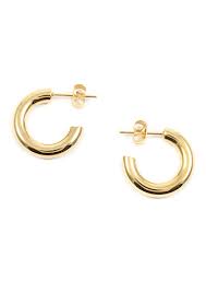 Round silver studs with black and white crystals the aurora. Small Round Hoop Earrings Gold Hey Happiness