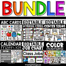 Schedule Cards Alphabet Cards Job Chart Calendar Center Signs Color Posters