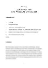 Leonardo Da Vinci: Biographische Fakten - Überblick Über Seine Wichtigsten  Und Berühmtesten Werke Und Erfindungen - Portfolio