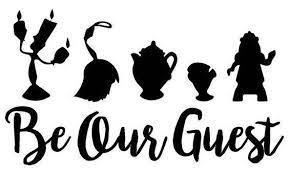 Be Our Guest Svg File For Cricut And Silhouette Disney Silhouettes Disney Silhouette Silhouette