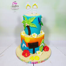 Hawaii Cake Gateau Anniversaire Tropical Gateau Plage Surf Cake Palmier Cake Design Gateau Anniversaire Anniversaire Tropical Gateau